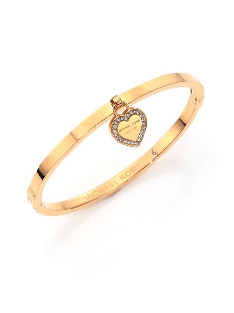 michael kors bracelet heart gold|michael kors diamond bangle bracelet.